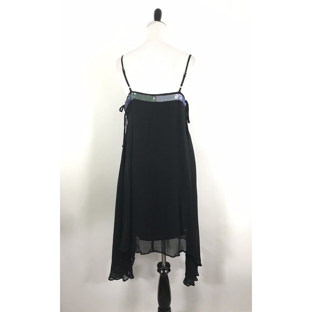 PJK Patterson J. Kincaid dress black  Asymmetrical XS sequins‎ fairy whimsygoth - Picture 2 of 7